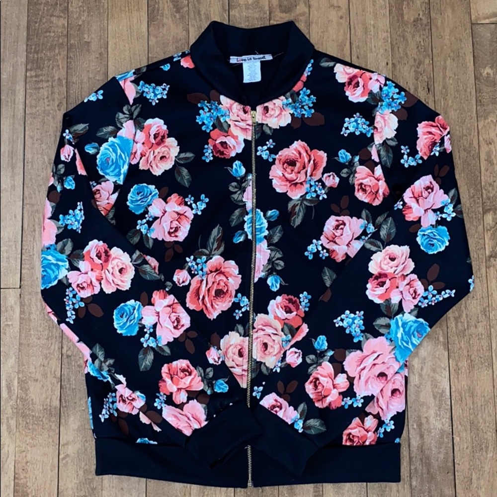 Floral Bomber Jacket Size XL (Juniors)